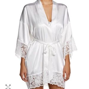 White satin bridal robe